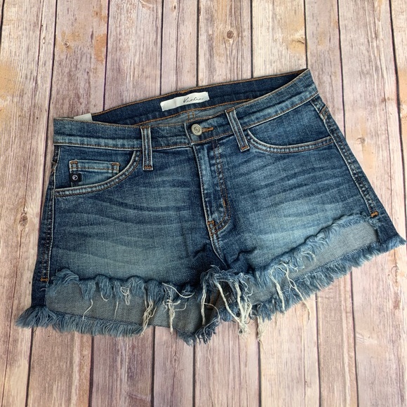 KanCan Pants - Mid Rise Denim Cut Off Shorts from KanCan